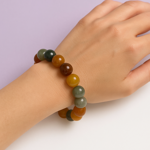 "BOODEMA" Bracelet boodhi vert et marron