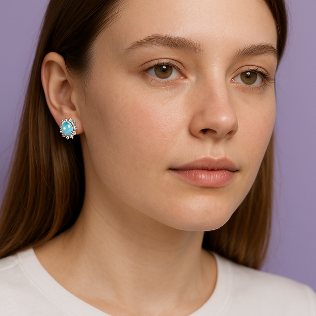 BOOPA Boucle d'oreille opale ovale argent