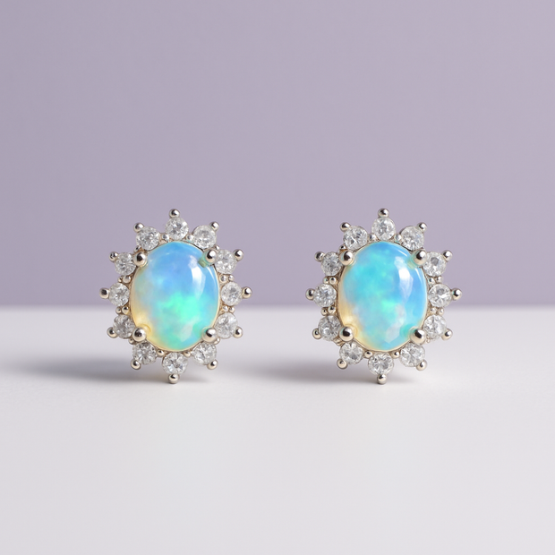 BOOPA Boucle d'oreille opale ovale argent