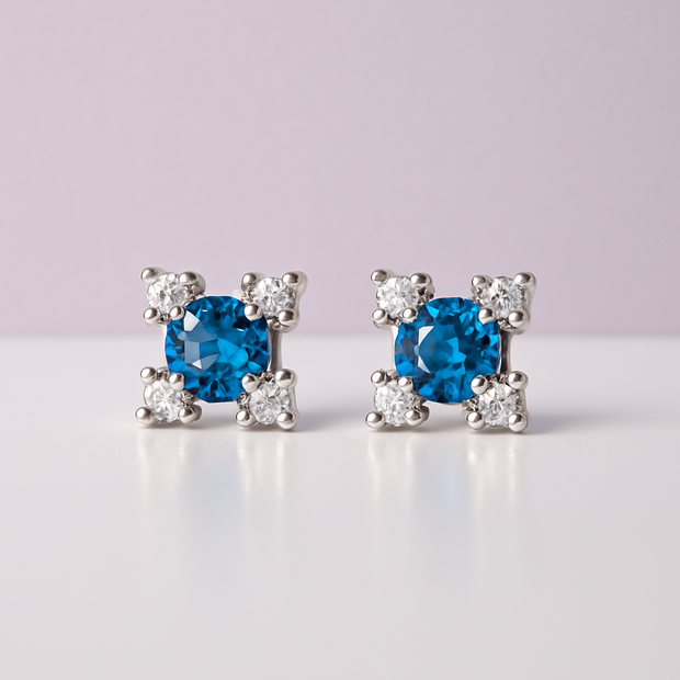 BOPALO Boucle d'oreille strass étoile topaze london argent