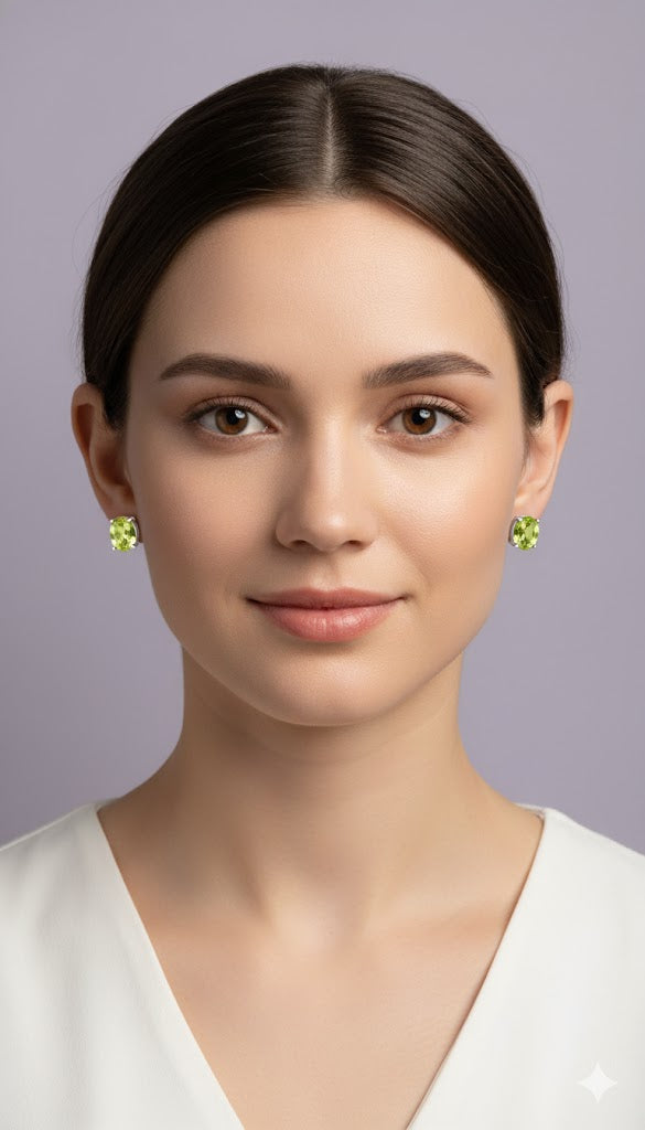 BORI Boucle d'oreille peridot argent
