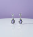 BOTANZA Boucle d'oreille tanzanite sertie de zircon en argent 925