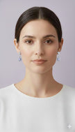BOTANZA Boucle d'oreille tanzanite sertie de zircon en argent 925