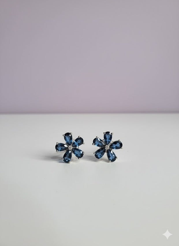 BOTOLO Boucle d'oreille en forme de fleur topaze london argent