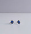 BOVATO Boucle d'oreille strass topaze bleu ovale argent