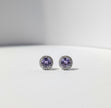 BOZA Boucle d'oreille tanzanite sertie de zircon en argent 925
