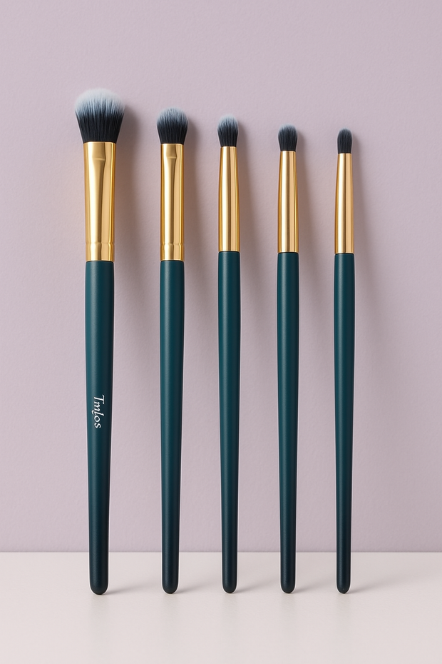 Brush Make up  Tertio - Set 5 pieces turquoise