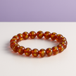 CALOBRA Bracelet calcite orange gravé doré