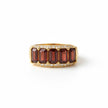 CARMIN bague ajustable alliance en grenat rouge et vermeil rose  sertie de zircons