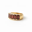 CARMIN bague ajustable alliance en grenat rouge et vermeil rose  sertie de zircons