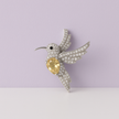 COLIDIA Pendentif colibri en argent 925 citrine