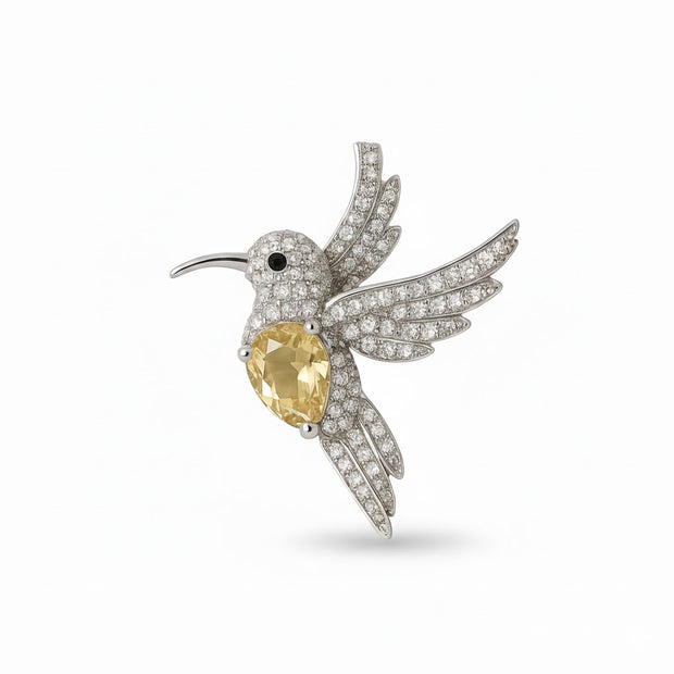 COLIDIA Pendentif colibri en argent 925 citrine