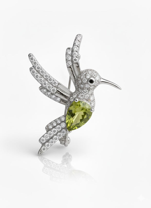 COLIDOTA Pendentif colibri en argent 925 péridot