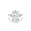CRISTAL Bague ajustable ovale de cristal de roche en argent 925 sertie de zircons