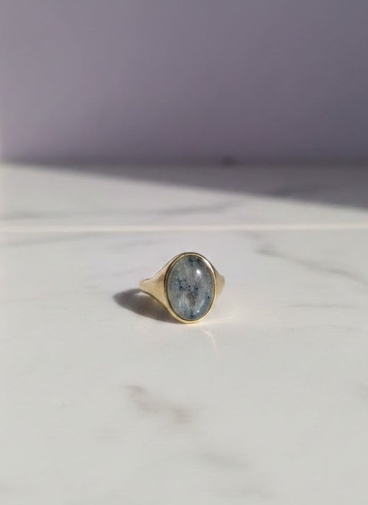 CYANITO Bague cyanite homme mixte vermeil or 18k