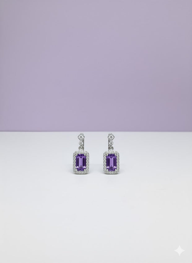 EMERATI Boucle d'oreille émerald améthyste