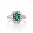 Empire Bague ajustable émeraude empire sertie de zircons