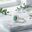 Empire Bague ajustable émeraude empire sertie de zircons