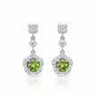 FLEURIDO Boucle d'oreille fleur peridot argent