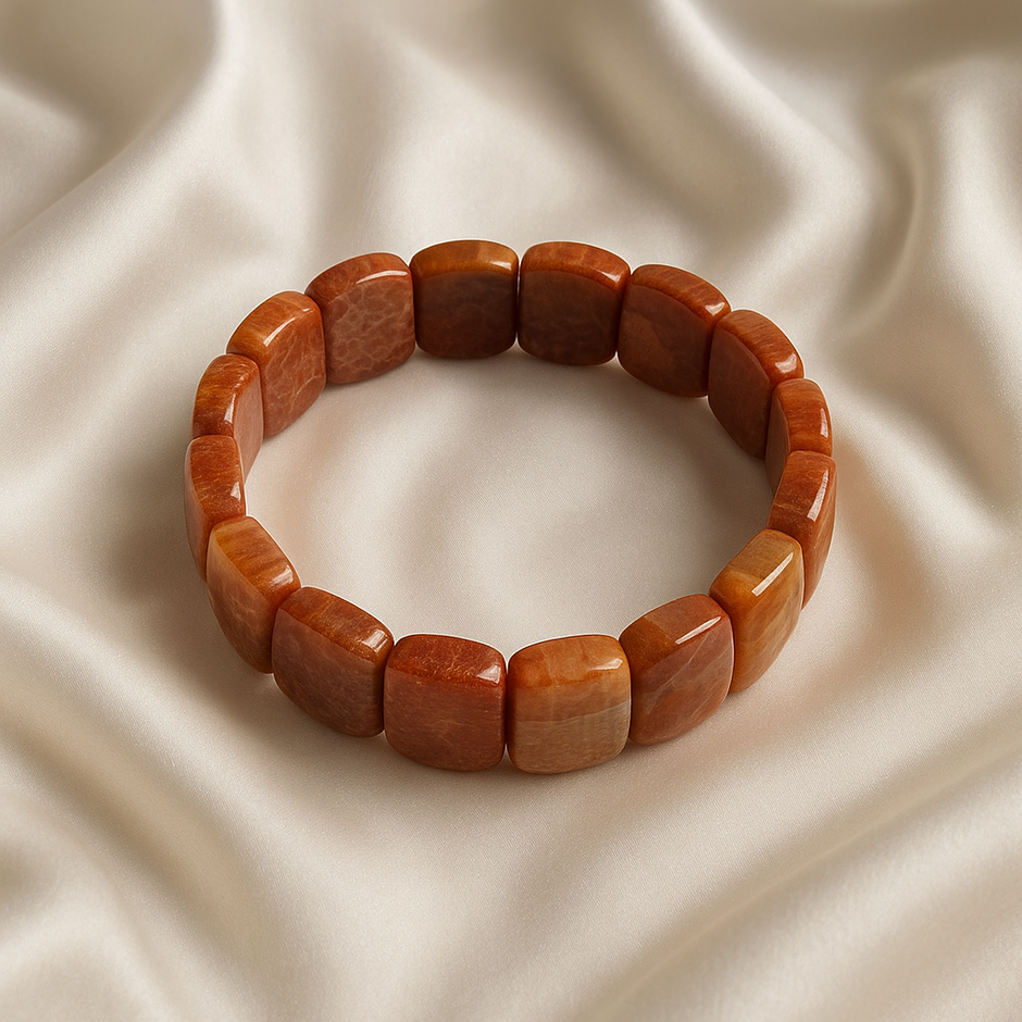 "FOSSILA" Bracelet jonc corail fossil ovale