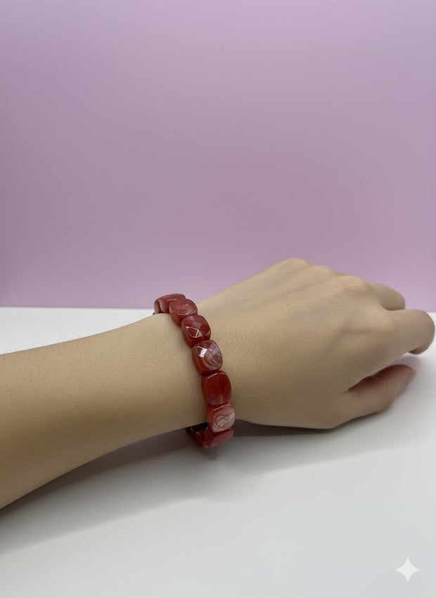 "FOSSILA" Bracelet jonc corail fossil ovale