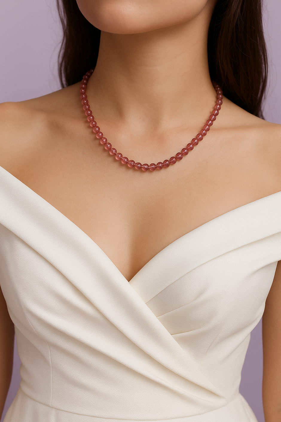 FRACO Collier quartz fraise