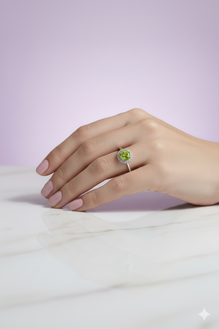 "PERIDIA" Bague avec périgot sertie de pierre zircon en argent