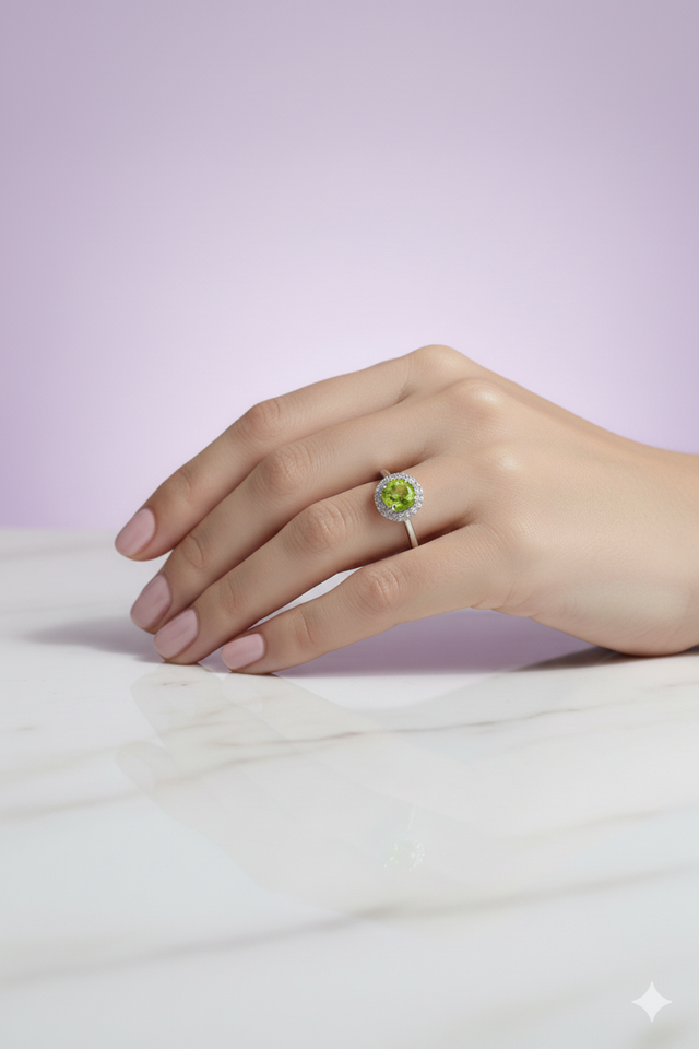 "PERIDIA" Bague avec périgot sertie de pierre zircon en argent