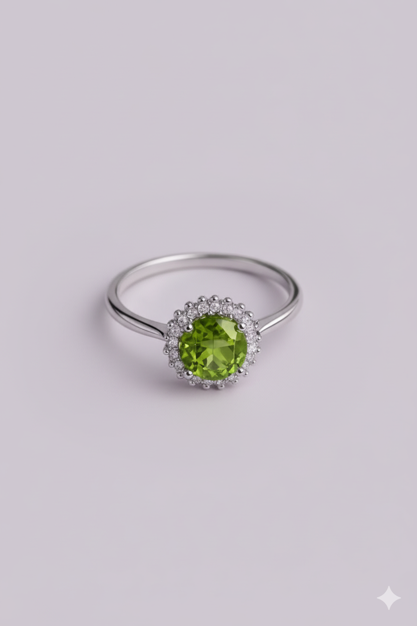 "PERIDIA" Bague avec périgot sertie de pierre zircon en argent