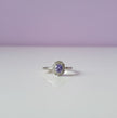 JABATA Bague fleur tanzanite sertie de zircon argent 925