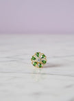 JAPENDIOP Pendentif forme fleur diopside sertie de zircon vermeil or 18k