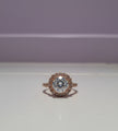 JARANITE Bague en forme de rose de moissanite 5CT sertie de zircon vermeil or rose ajustable
