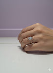 JARANITE Bague en forme de rose de moissanite 5CT sertie de zircon vermeil or rose ajustable