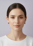 JARBODRITE Boucle d'oreille fleur alexandrite en vermeil or 18k