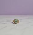 JARDIVERT Bague quartz vert vermeil or 18k