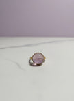 JARDRONMI Bague améthyste ronde vermeil or 18k ajustable