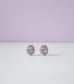 JARDROSAK Boucle d'oreille fleur quartz rose sertie de ziron blanc et rose argent 925