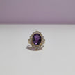 JARTYSTE Bague en améthyste sertie de zircon vermeil or 18k