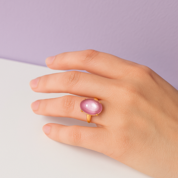 LEPIDO Bague lépidolite en vermeil
