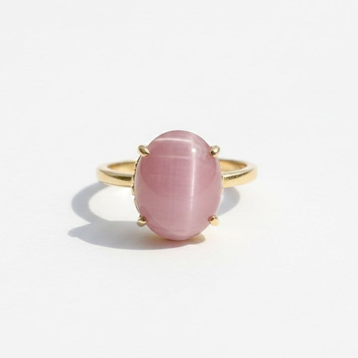 LEPIDO Bague ajustable lépidolite en vermeil