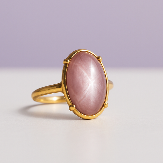LEPIDO Bague lépidolite en vermeil