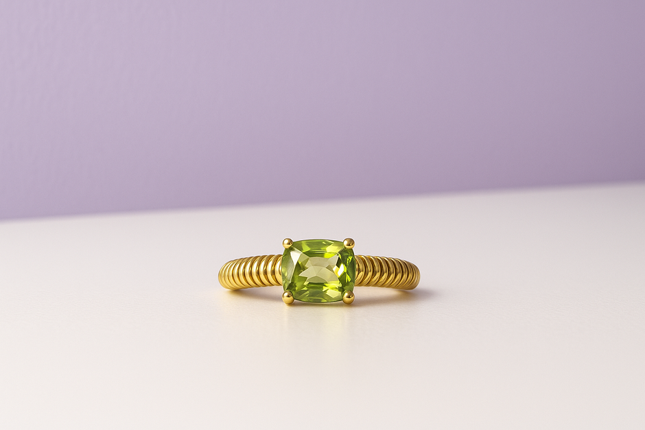 LIMON bague ajustable péridot en vermeil