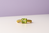 LIMON bague ajustable péridot en vermeil
