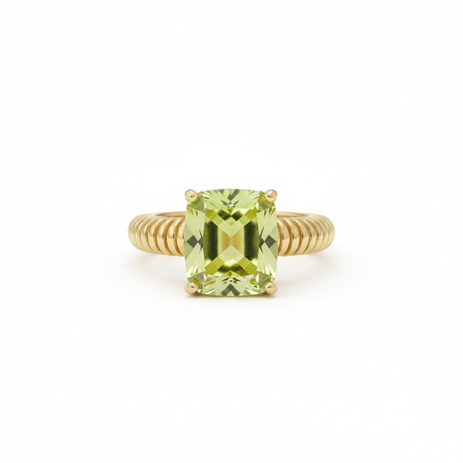 LIMON bague ajustable péridot en vermeil