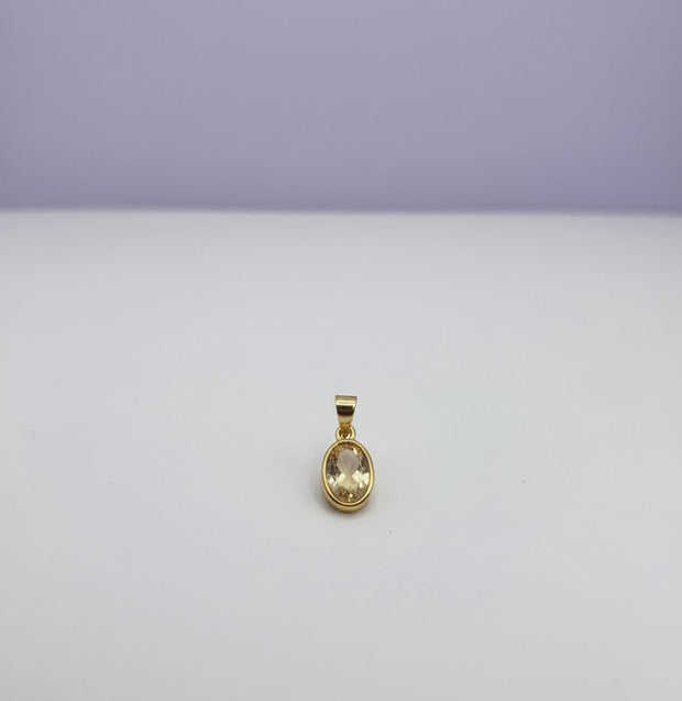 " LUMINA " Pendentif citrine ovale en vermeil