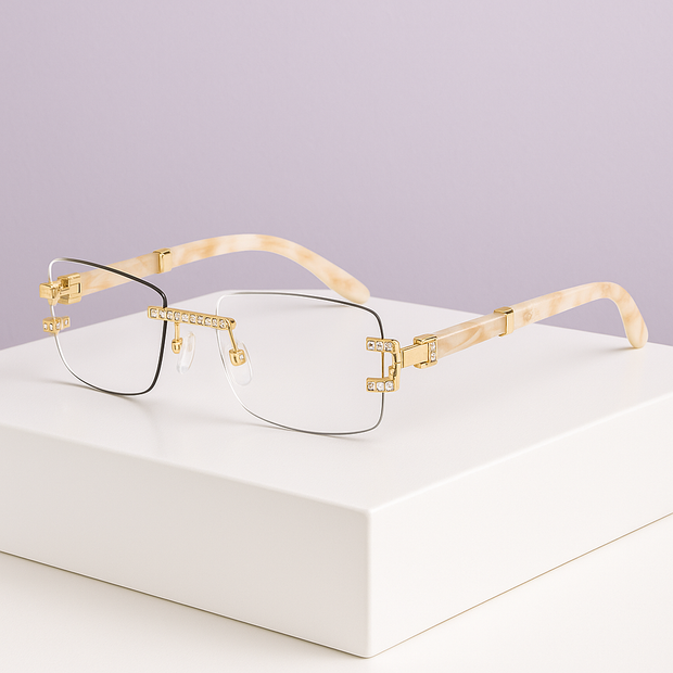 Lunettes doré marbré