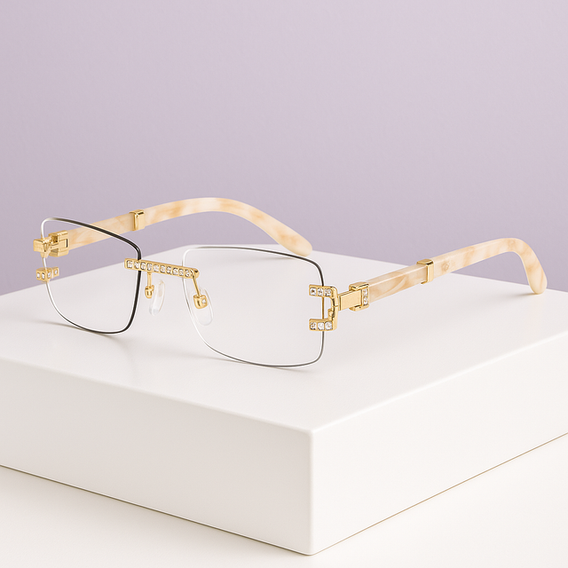 Lunettes doré marbré