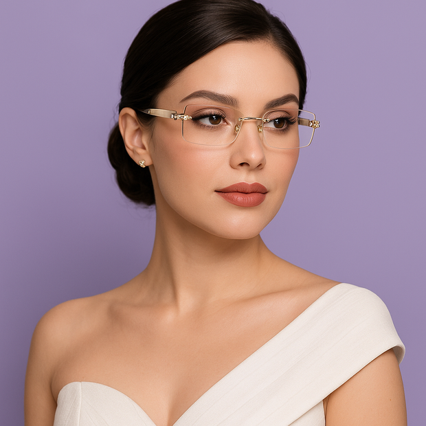 Lunettes doré marbré