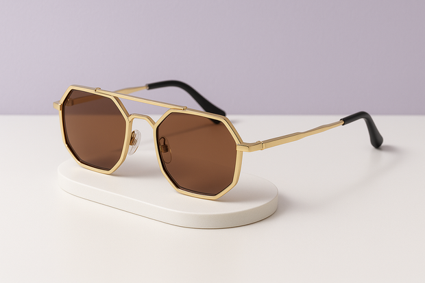 Lunettes doré fumé marron