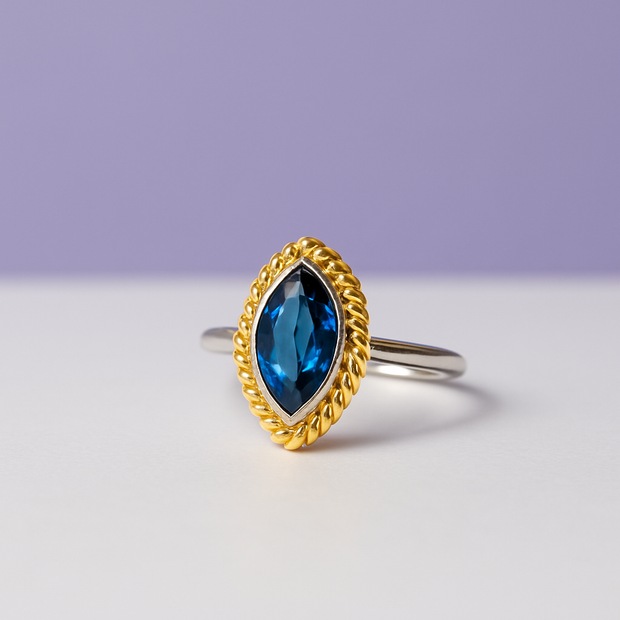 MARKITO Bague marquise topaze london en vermeil